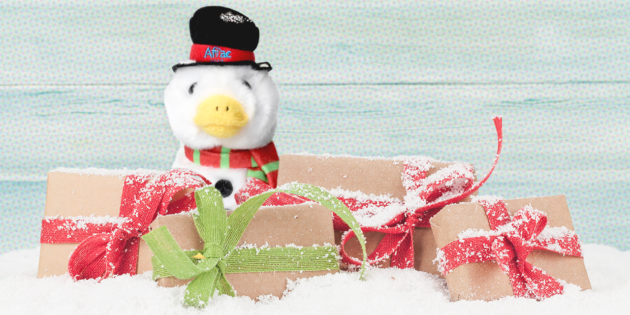 The Aflac Duck was Turned into a Snowman for the Holidays